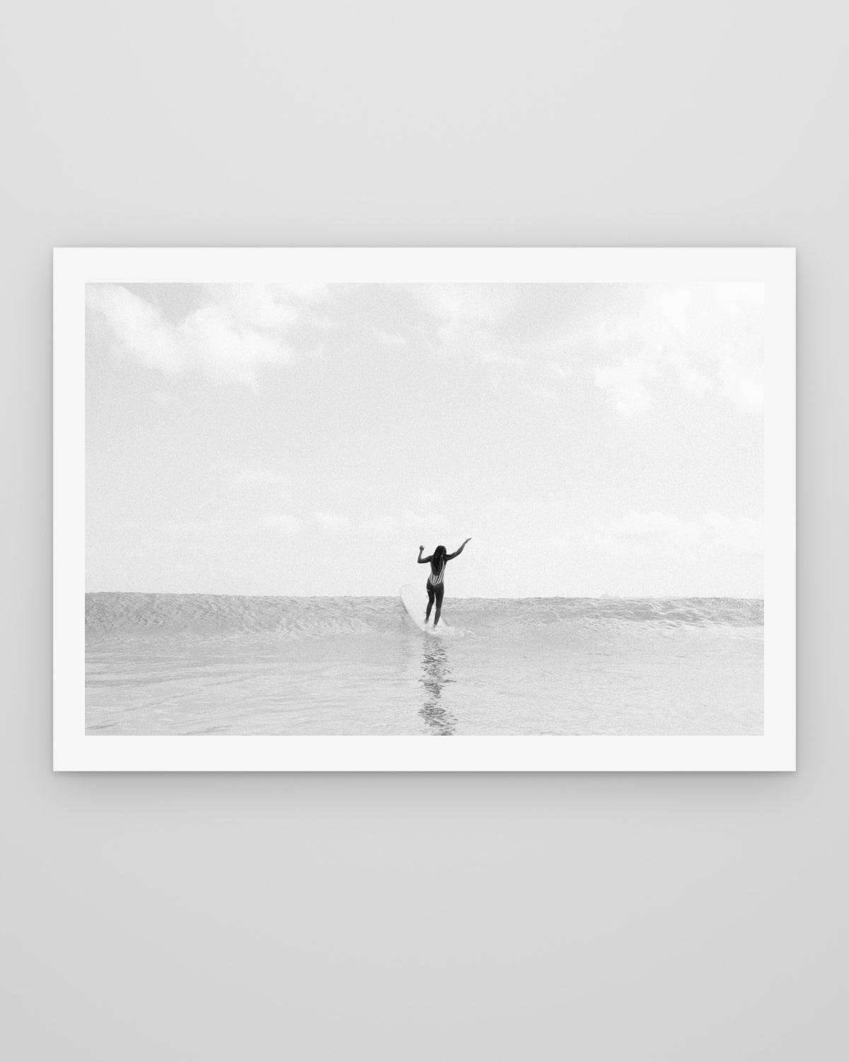 Longboard Glide – A5 black and white photographic print by Rae Marie