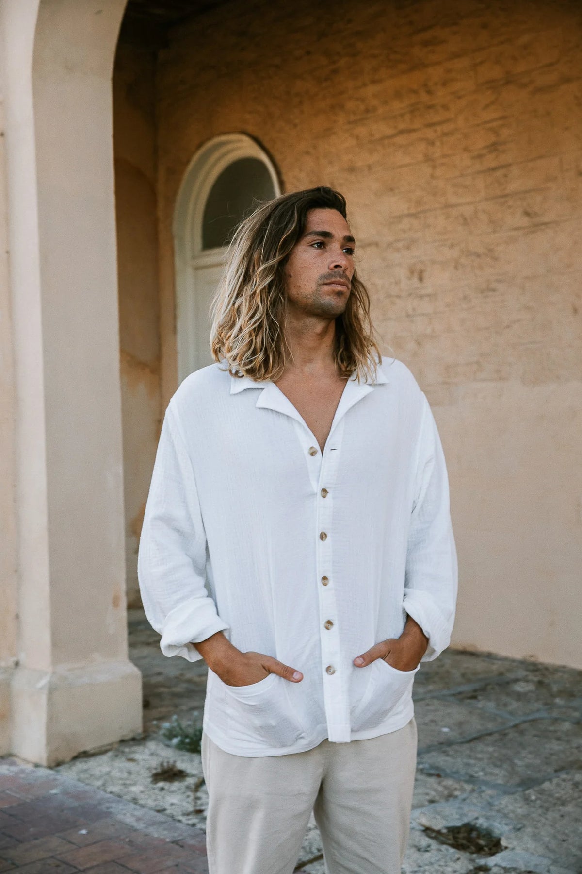 Palmer white long sleeve shirt by Ottway the Label, alternate view