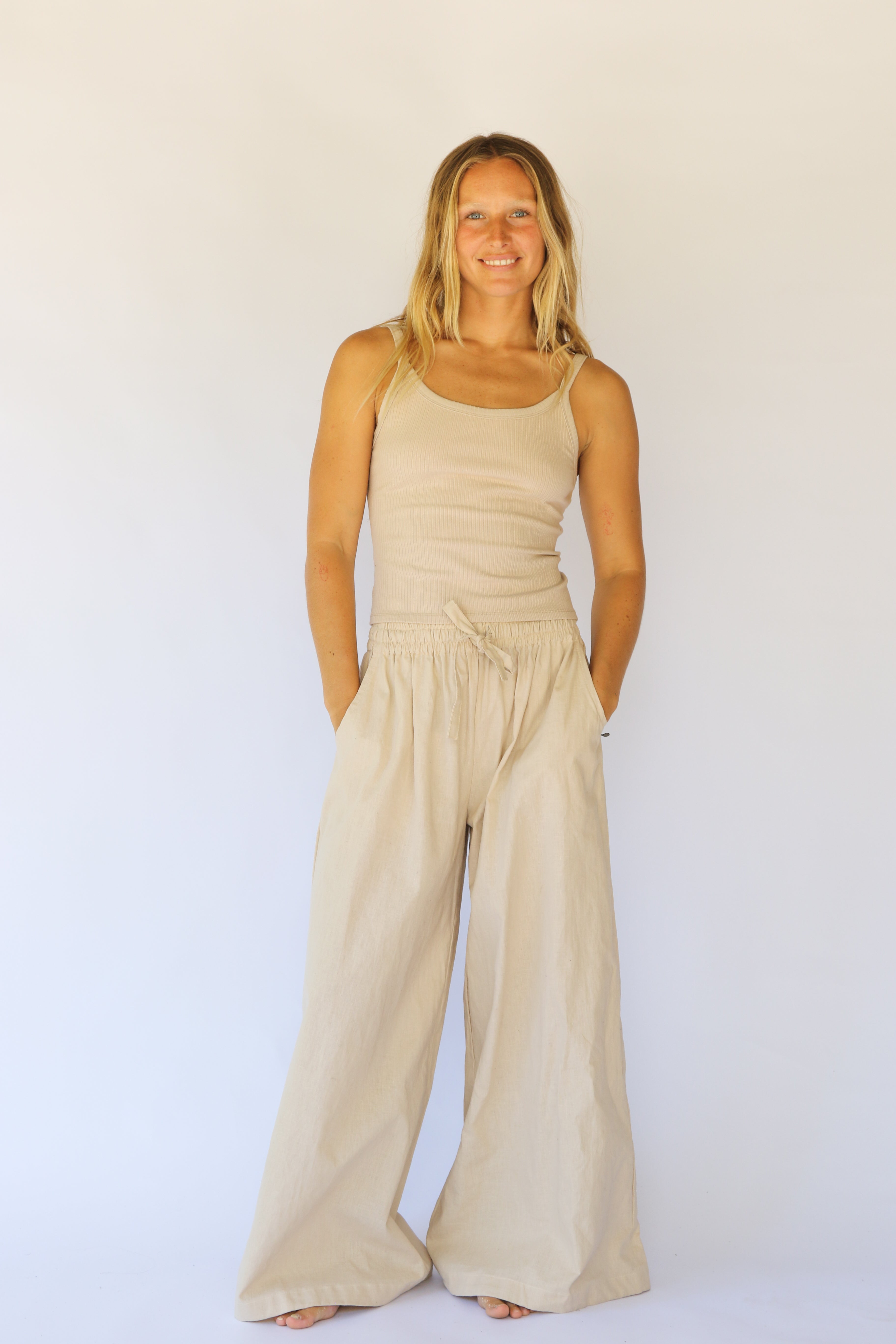 Flow Ribbed Tank in Sand by Hobo & Hatch, alternate view