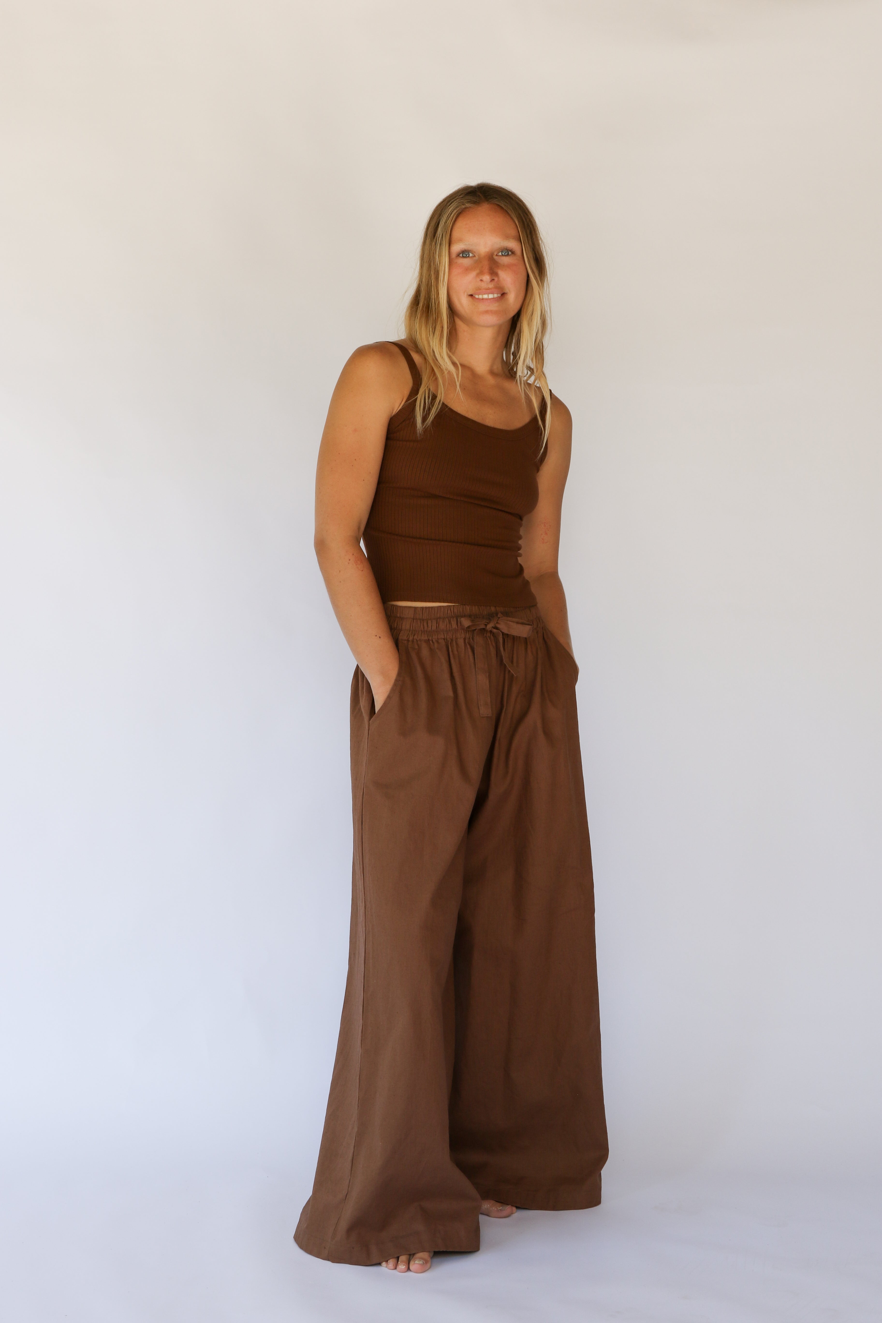 Flow Ribbed Tank in Cocoa by Hobo & Hatch, alternate view