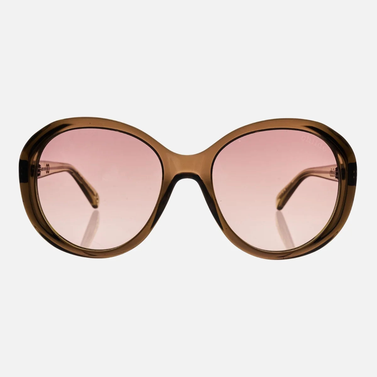 Drummer 2.0 sunglasses in Brown Light Green with rose gradient bio lenses by Childe