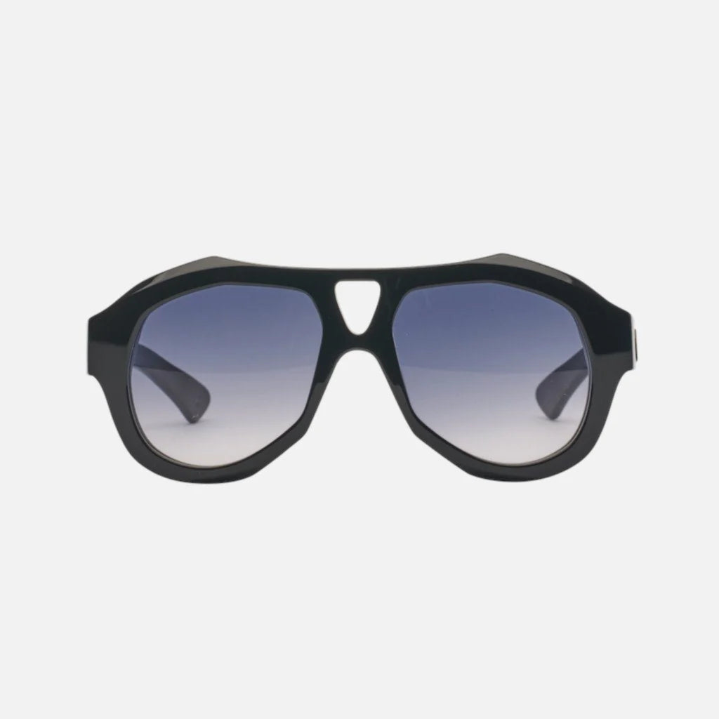 Debaser sunglasses in Gloss Black with grey gradient lenses by Childe