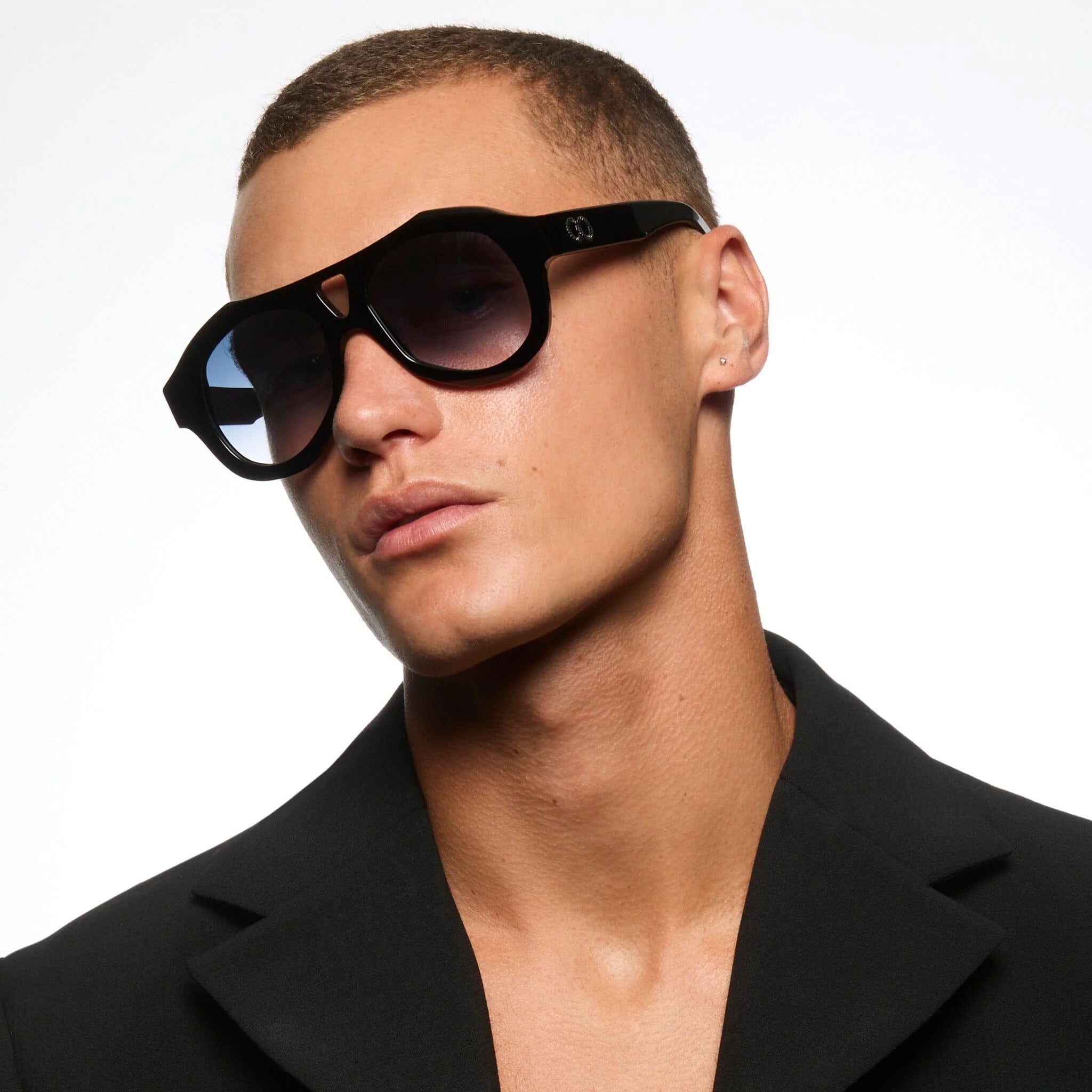 Debaser sunglasses in Gloss Black by Childe, alternate view