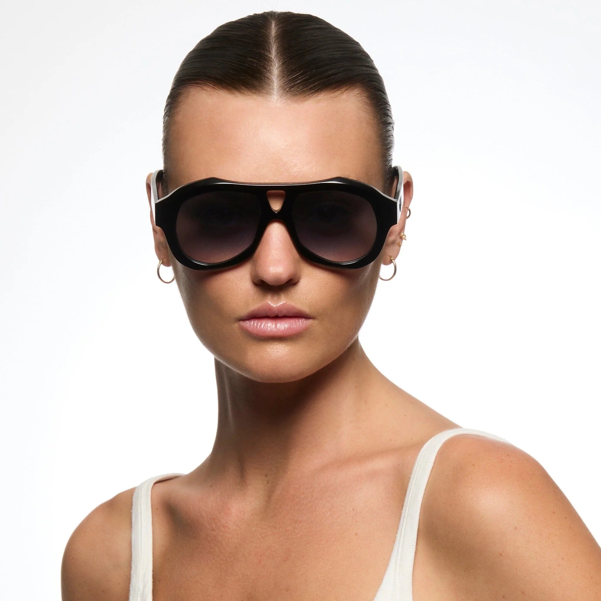 Debaser sunglasses in Gloss Black by Childe, alternate view