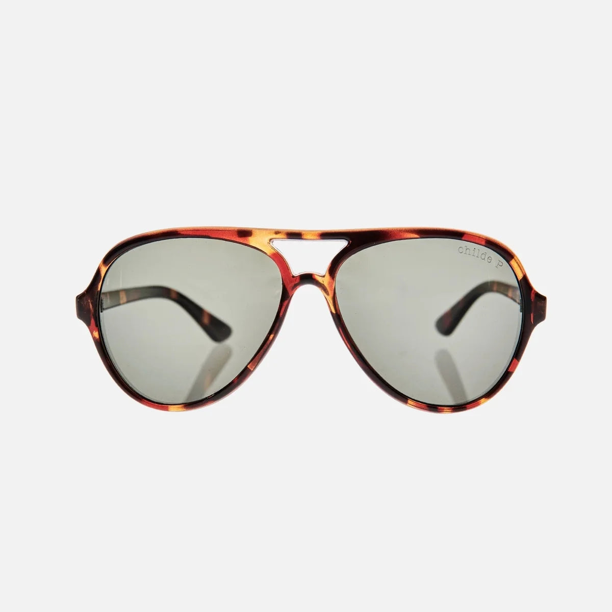 Delete sunglasses in Gloss Tort with green polarised lenses by Childe