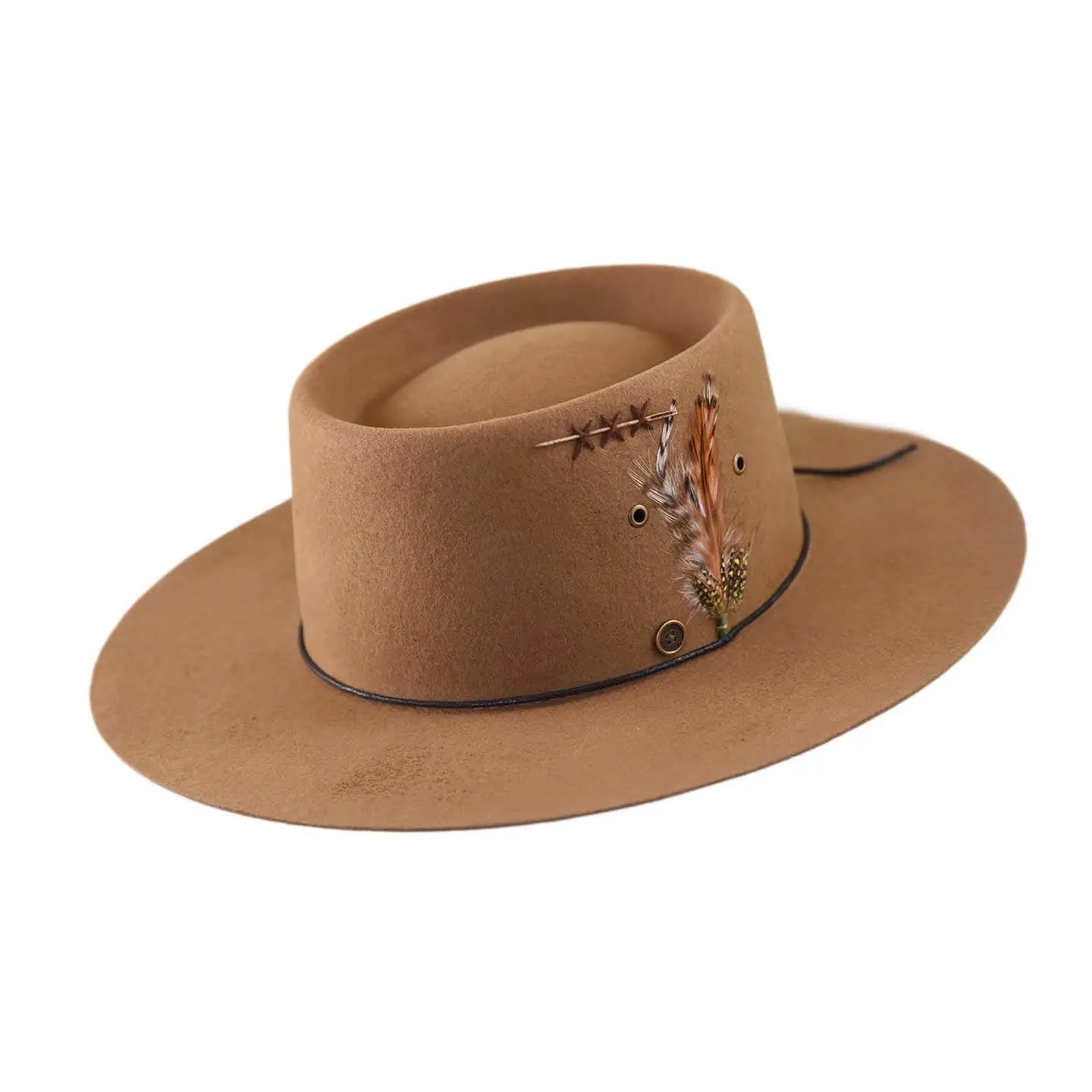 The Notebook Felt Hat in Vintage Tan by Fallen Broken Street, alternate view