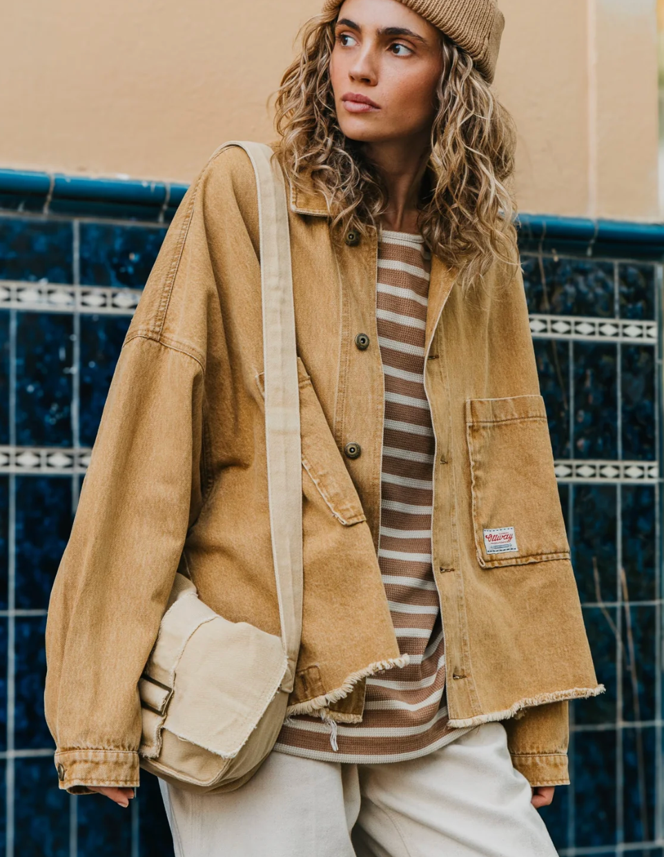Weston unisex jacket in Mustard by Ottway the Label, alternate view