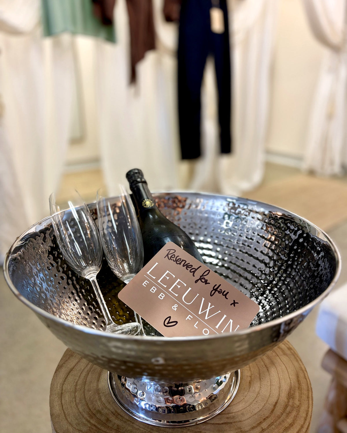 Style & Sip private styling session at Leeuwin Ebb & Flow, Dunsborough: bubbles on ice with a Reserved for you card
